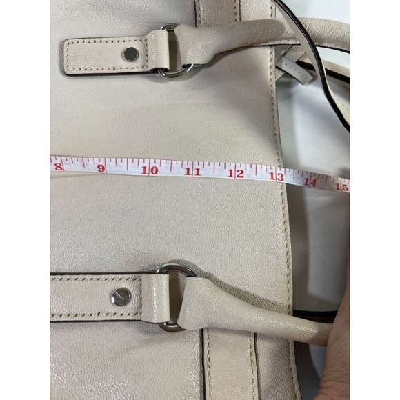 Michael Kors Hamilton Vanilla Leather Tote Shoulder Bag Purse Snap Close - Picture 14 of 16